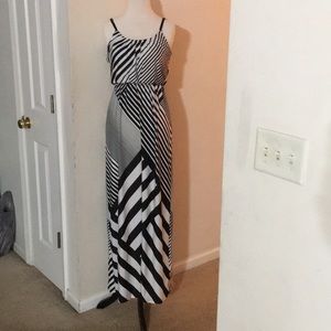 Black and White multi-striped dress